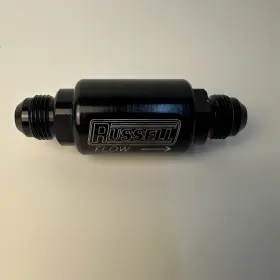 650613 Russell In Line Fuel Check Valve -8 An Male Inlet Outlet Black Anodized