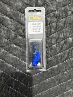 660450 Russell Straight Male Adapter Fitting An6 -6 Flare To 1/8 Npt Pipe Blue 660450 Russell Straight Male Adapter Fitting An6 -6 Flare To 1/8 Npt Pipe Blue