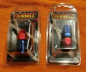 639200 Russell By Edelbrock Nip -6 Female - 3/8 Inch Tube Blue Red Fuel Line Adapter