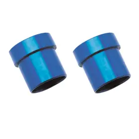 660660 Russell Performance Blue Anodized -8an Tube Sleeve Fitting Set Of 2