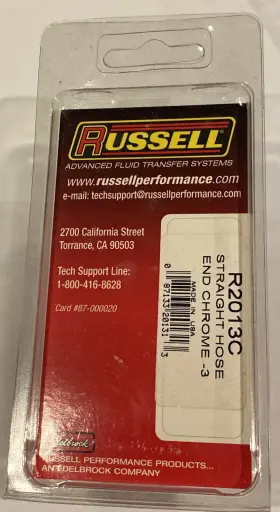 R2013c Russell Pro System I Chrome -3 Straight Hose End
