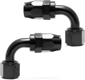 Shineyoo 767742211704 8an 90 Degree Swivel Hose End Fitting 2 Pcs Black