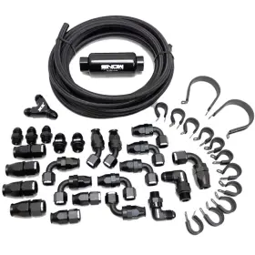 Snf-60001b Snow Performance 10an Braided Stainless Fuel Line Kit - Black