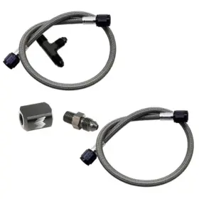 Sno-40040-brd Snow Performance Water Dual Nozzle Upgrade 4an Ss Braided Line Kit