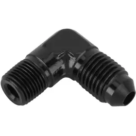 61760801 Speedway Motors Black 90 Degree -4 An Flare To 1/8 Inch Npt Pipe Adapter Fitting