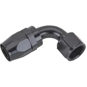 62010191 Speedway Motors Full Flow Swivel Hose End Fitting 90 Degree Black -12 An