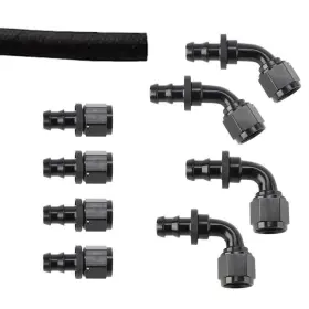 91606090 Speedway Motors Black Socketless Push-on Hose End Fitting Kit -8an 91606090 Speedway Motors Black Socketless Push-on Hose End Fitting Kit -8an