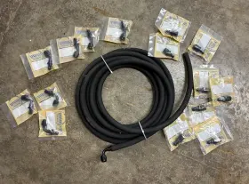 91606091 Speedway Motors Black Socketless Push-on Hose End Fitting Kit -6an With Extra Fittings