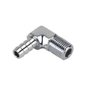 91611054 Speedway Motors Chrome 90 Adapter Fitting 5/16 Inch Hose To 1/4 Npt