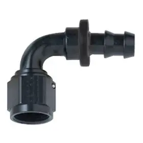Spp-5435 Squirrelly Performance Parts -8an Black Anodized 90 Degree Socketless Push Lock Hose End Fitting