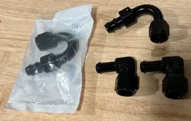 Sum-260888b Summit Lot Of -8an Socketless Barb Aluminum Black Hose Ends 90-120-180 Degree