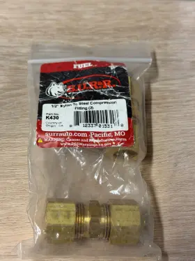K430 Surr Sur And R Auto Parts 1/2 Nylon To Steel Compression Fitting