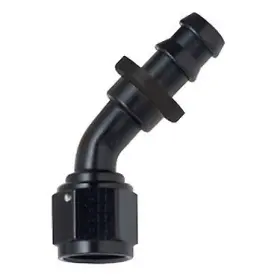 S1d-5425 System1 Designs S1d -8an Black Anodized 45 Degree Socketless Push Lock Hose End Fitting