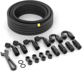 4507 Tailonz 758675299082 E85 8an Fuel Line Hose Kit An8 Nylon Braided Ptfe Liner 20ft