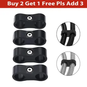 An10 Tembor 751315787383 4pcs 10an Hose Separator Clamp Fuel Line Mounting Aluminum Black