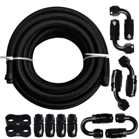 Kt00430an8bb Tembor 10ft 8an An8 Nylon Braided Fuel Line Kit And Oil/gas/fuel Hose Fittings Adapter