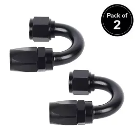 Kt00508an8bk-hw Tembor 2pcs Black Swivel Hose End Fitting Adaptor 8an 180 Degree For Cpe Braided