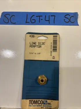 Tomco 084341004385 438 Line Size Adapter Fuel Fitting Nos 5/16 Inch To 3/8