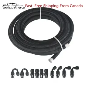 Tg3234972 Tools Gatherca 8an -8an Black Nylon E85 Ptfe Fuel Line 20ft 10 Fittings Hose Kit