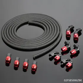 A-02fsb5006zbk Transmotor2014 Steel/nylon Braided 6an Oil/fuel Line/hose Fit For/hose End/adaptor Kit 5m
