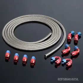 Tra66199 Transmotor2014 5m An10 Stainless Steel Braided Oil Fuel Line Fit For Hose End Adaptor Kit