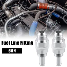 Uauto1 726215505986 2pcs Car 6an Male Flare Bulkhead To 5/16 Inch Hose Barb Fuel Tank Fitting Adapters