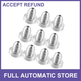 Uauto1 766549343267 Ten Auto 4an Male Weld On Fitting Bung Hose Adapter Fuel Oil Silver Universal