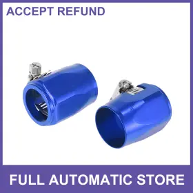 An16 Uauto1 786527125425 Two Car Hose Finisher Flexible Rubber Pipe Clamps Adapter Fitting Blue