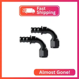 U-101-90-12-2 Ucreative 12an 90 Degree Push Lock Hose Fitting End Black 2pcs