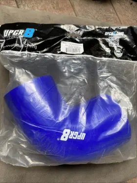 U8905-10289-03 Upgr8 -blue-4 Ply High Perf. Silicone Hose 90mm To 102mm Reducer 90 Degree Elbow