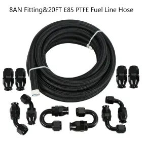 Hm64807 Usa In Stock 20ft 8an Nylon E85 Ptfe Fuel Line Braided Hose With 10 Fittings Kit Hm64807 Usa In Stock 20ft 8an Nylon E85 Ptfe Fuel Line Braided Hose With 10 Fittings Kit