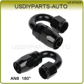 Up83342101a Usdiyparts-auto 2x Swivel Oil Air Hose Fitting An8 180 Degree Electroplated Black Aluminum Alloy Up83342101a Usdiyparts-auto 2x Swivel Oil Air Hose Fitting An8 180 Degree Electroplated Black Aluminum Alloy
