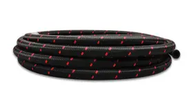 11978r Vibrant -8 An Two-tone Black/red Nylon Braided Flex Hose 20 Foot Roll