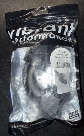 21920 Vibrant -20an 90 Degree Hose End Black F 21920 Vibrant -20an 90 Degree Hose End Black F