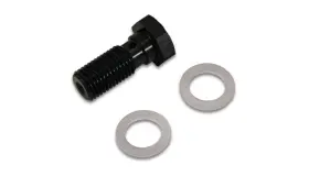 11473 Vibrant Performance Banjo Bolt 7/16-24 In X 23mm With Washers Black Anodized Aluminum