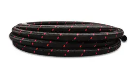 11968r Vibrant Performance Hose - 8 An 10 Ft Braided Nylon Rubber Black/red
