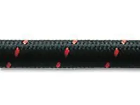 11992r Vibrant Performance 5ft Roll Of Black Red Nylon Braided Flex Hose An Size -12 Id 0.68 Inch