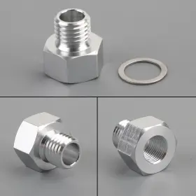 C196-a029-sil Vipjq M12x1.5mm To 1/8 Npt Gm Ls Engine Oil Pressure Sensor Adapter Aluminun