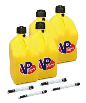 2000yl Vp Racing 4 Pack Yellow 5 Gallon Square Utility Jug / Fill Hoses