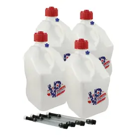42352 Vp Racing White Patriotic 4 Pk Fill Hoses Square Fuel Jug Alcohol Imca Ump