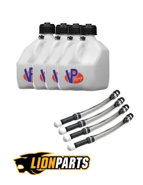 4172-ca Vp Racing B44 3044 4 Pack White 3 Gallon Square Utility Jugs Deluxe Fill Hoses