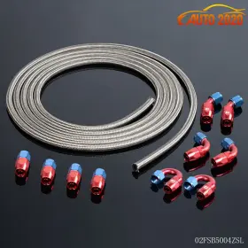 Zp-02fsb5004zsl Vr Auto Parts An4 Stainless Braided Oil Fuel Line And Fit For Hose End Adaptor Kit 5m Sliver