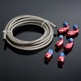 Zp-02fsb5008zsl Vr Auto Parts Fit For An8 8an Stainless Steel Braided Oil Fuel Hose Line Pipe Kit 5 Meters New
