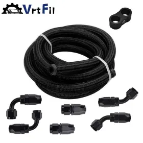 Fuh006-an6-bk Vrtfil New 6an 10ft Stainless Steel Oil Gas Fuel Hose End Fitting Line An6 Braided