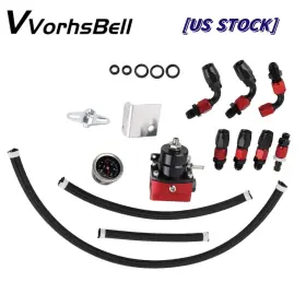 Fpr008-rd-bk-3d Vvorhsbell Adjustable Fuel Pressure Regulator Kit Oil 0-100psi An6 Fitting Hose End New Fpr008-rd-bk-3d Vvorhsbell Adjustable Fuel Pressure Regulator Kit Oil 0-100psi An6 Fitting Hose End New
