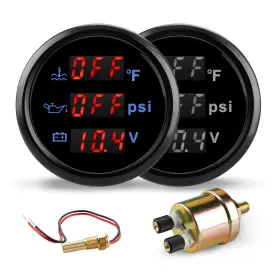Waterwich-sk-gzyb233 Waterwich 2inch 52mm 3 In 1 Triple Gauge Set Water Temperature F Oil Pressure
