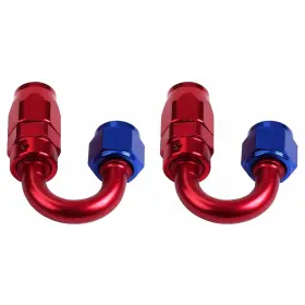 F4008-180-rdbu Werlucky X2 2pcs 8an 180 Swivel Hose End Fitting Adaptor Universal For Fuel Line Red&blue