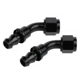 F4110-045-bk Werlucky X2 2pcs 10an Push Lock 45 Degree Hose End Fitting/adaptor For/oil/fuel/water/air