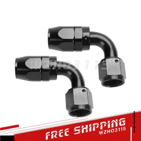 F4006-090-bk Wzho3115 2pc Universal 90 Degree Swivel Hose End Fitting Adaptor Oil Fuel Line An6 Black F4006-090-bk Wzho3115 2pc Universal 90 Degree Swivel Hose End Fitting Adaptor Oil Fuel Line An6 Black
