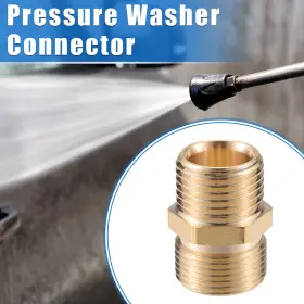 M22x1.5 X Autohaux 637516683917 Pressure Washer Connector To G1/2 Inch Adapter Brass Screw Hose